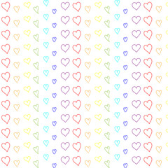 seamless pattern with colorful hearts 
