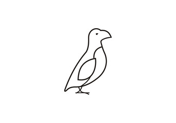 Simple Puffin Logo Design Vector
