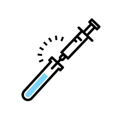 Medical analysis test tube, microscope. Vector illustration for laboratory web page.
