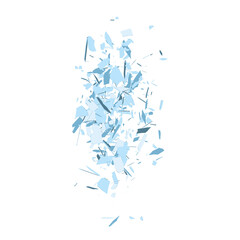 Cartoon glass debris isolated transparent backgound 3d rendering