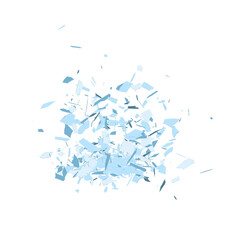 Cartoon glass debris isolated transparent backgound 3d rendering