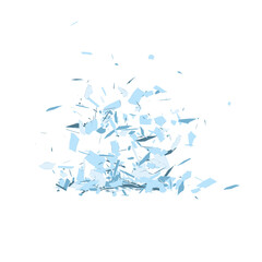 Fototapeta na wymiar Cartoon glass debris isolated transparent backgound 3d rendering