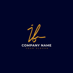 Ib Initial signature logo vector design