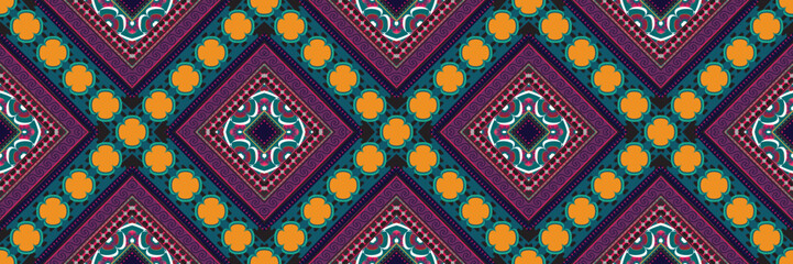 Seamless ethnic oriental ikat pattern,fabric,embroidery.Mexican pattern.decorative colored tiles.latin african.indian fabric.Pekalongan.Wax Print.beautiful motifs.batik.ceramic tile.tile.ikat.vector