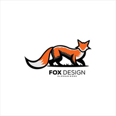 Fox design logo template mascot