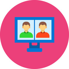 Video Call Multicolor Circle Flat Icon