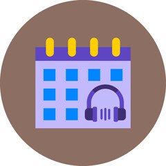 Calendar Multicolor Circle Flat Icon