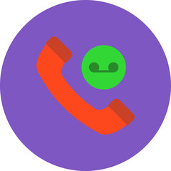 Recorded Call Multicolor Circle Flat Icon