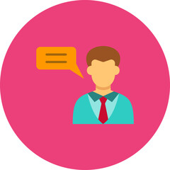 Opinion Multicolor Circle Flat Icon