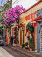 Fototapeta na wymiar The colourful streets of Cartagena