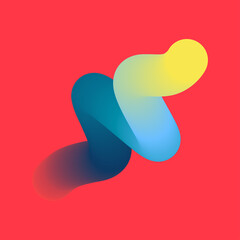 3d abstract colorful twisted liquid shapes. Creative design elements. Modern gradient shapes elements for banner, background, poster, bruchure, web, flyer.  