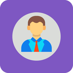 Profile Multicolor Round Corner Flat Icon