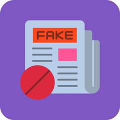 Fake News Multicolor Round Corner Flat Icon