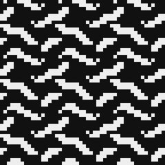 Abstract seamless fashion trend pattern fabric textures, black and white pattern, pixel art vector monochrome illustration. Design for web and mobile app.