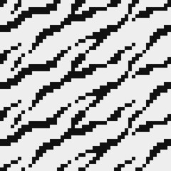 Fototapeta na wymiar Animal abstract seamless fashion trend pattern fabric texture, black and white pattern, pixel art vector monochrome illustration. Design for web and mobile app.