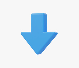 3d Realistic down button vector illustration