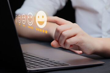 customer review satisfaction survey concept that involves rating one's experience with a service...