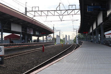 The railway view from commuterline station in Jakarta, Indonesia