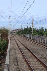 The railway view from commuterline station in Jakarta, Indonesia