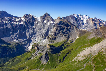 View on the Jungfrau Swiss Alps and glacier