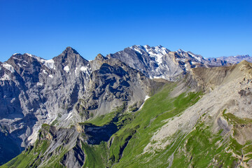 Fototapeta na wymiar View on the Jungfrau Swiss Alps and glacier