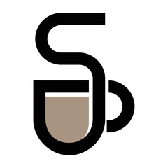 coffee cup logo with letter S