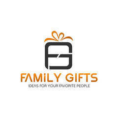 Line FG Gift Letter Logo, Gift Shop Logo Symbol, Creative Symbol, Icon gift box present logo -Vector Illustration