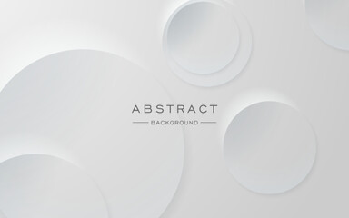modern dynamic white gray circle shape shadow and light dimension background. eps10 vector