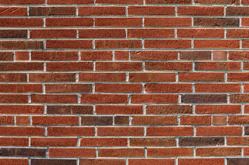Obraz premium Background wall featuring long thin bricks with finely combed surface, clean mortar, horizontal aspect