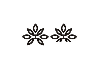 Abstract elegant flower logo icon vector design. Universal creative premium symbol. in black background