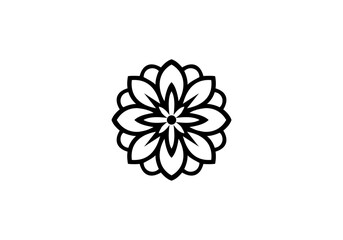 Abstract elegant flower logo icon vector design. Universal creative premium symbol. in black background