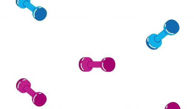 dumbbells weight lifting pattern animation
