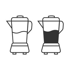 Blender icon. Kitchenware set line flat vector ilustration.