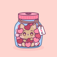 CUTE KAWAII ANIMALS CELEBRATE VALENTINE