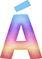 Uppercase Letter Á Gradient colorful alphabet