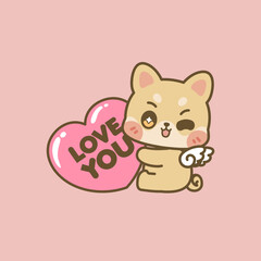CUTE KAWAII ANIMALS CELEBRATE VALENTINE