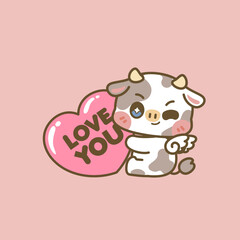CUTE KAWAII ANIMALS CELEBRATE VALENTINE