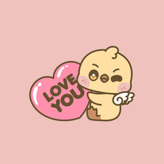CUTE KAWAII ANIMALS CELEBRATE VALENTINE