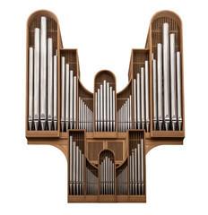pipe organ on white, isolated