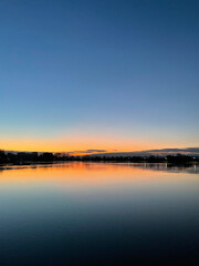 sunset over the lake
