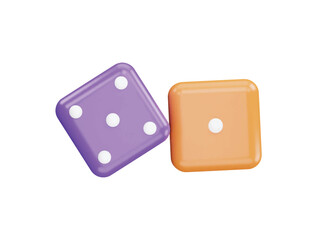 Dices with 3d vector icon cartoon minimal style illustration