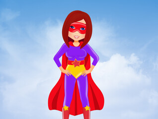 illustration of woman with superhero costume