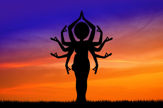 illustration of Dea kali at sunset