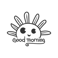Good Morning  sunshine with lettering text vector illustration