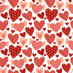 Hearts seamless pattern, lovely romantic background, great for Valentine's Day, Mother's Day, Wedding, textiles, wallpapers, banners, vector design