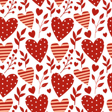 Hearts seamless pattern, lovely romantic background, great for Valentine's Day, Mother's Day, Wedding, textiles, wallpapers, banners, vector design