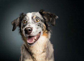Ir a la página
|Anterior12345...15Siguiente
Studio portrait of a mixed breed dog on a gray background. Generative AI.