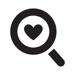 Search icon with heart. Valentine day concept. vector illustration,isolated on white background