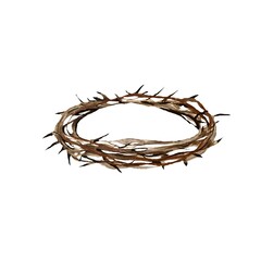 Fototapeta premium Crown thorny brown Easter sketch a watercolor