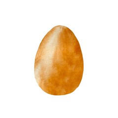 Easter egg orange sketch a watercolor illustration